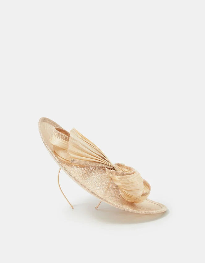 Bow Disc Fascinator Natural
