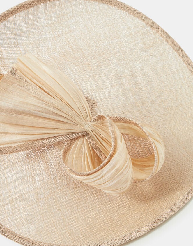 Bow Disc Fascinator Natural