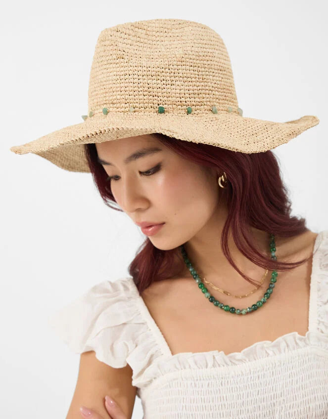 Bead Trim Fedora Hat