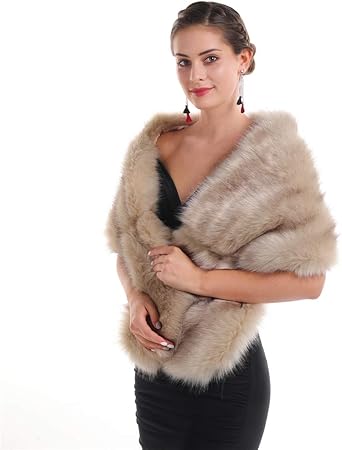 Faux Fur Wrap Shawl Stole Women's Scarf