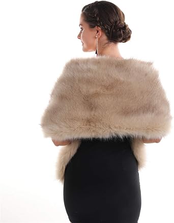 Faux Fur Wrap Shawl Stole Women's Scarf